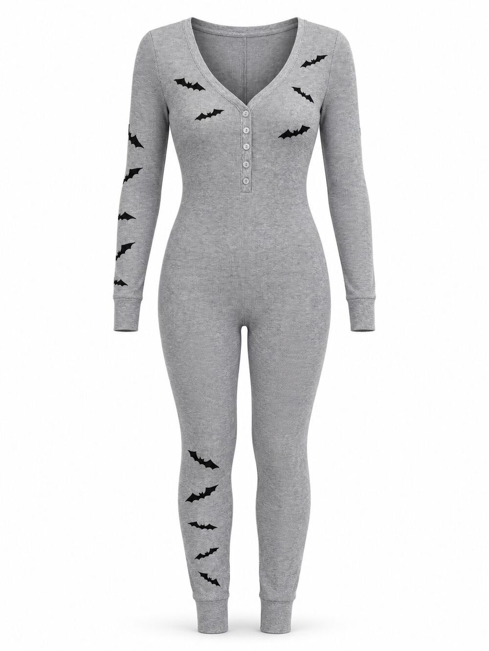 Pink Victoria’s Secret Bats Thermal One Piece XL Spoiled Bat Grey Sexy Halloween - Picture 3 of 16